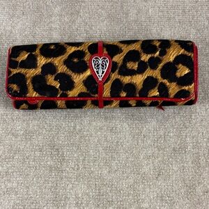 Brighton Leopard Print Accessory Zippered Jewelry Organizer Travel Case